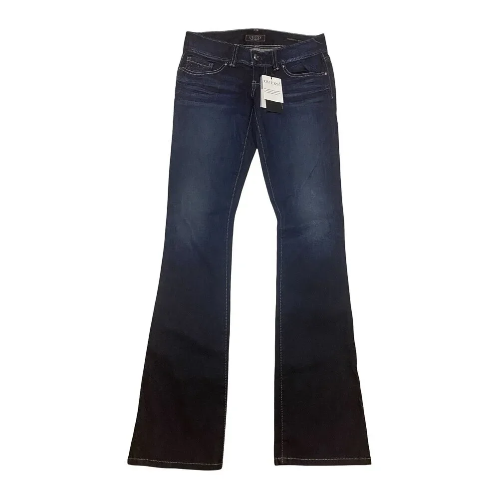 Guess Jeans Women's Daredevil Boot Cut Low Rise Jeans S 24 Black Ruby Wash NWT